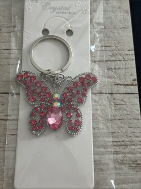 5/$25 Pink Crystal Butterfly Keychain